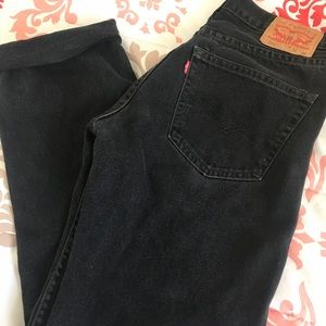 Levi black boyfriend jeans